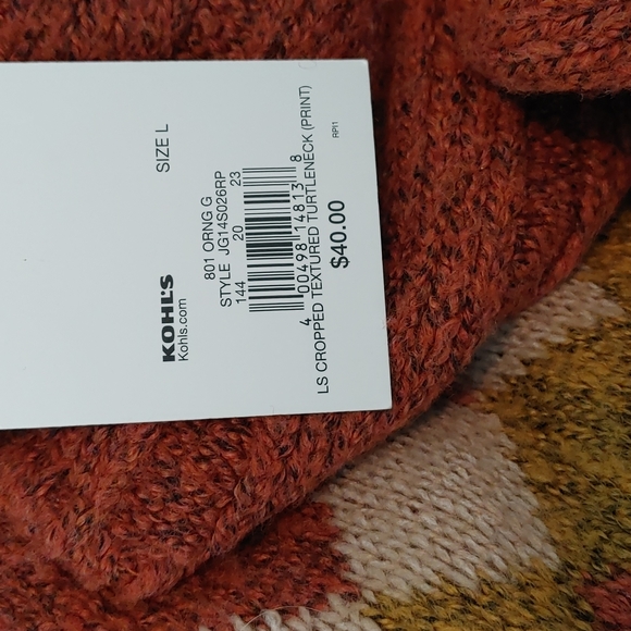 ✨️ONE LEFT!! Orange pumpkin Sweater NWT Fall Cropped - Picture 6 of 6